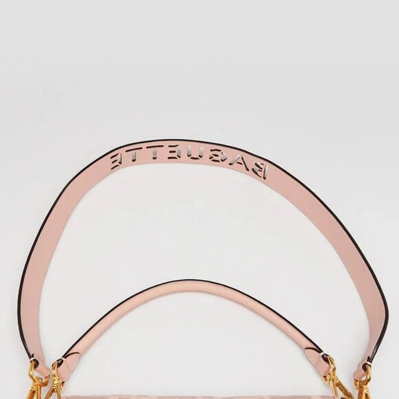 Fendi Extra Baby Pink FF Cotton Canvas Medium Baguette Bag - 8BR600 - Picture 8 of 12